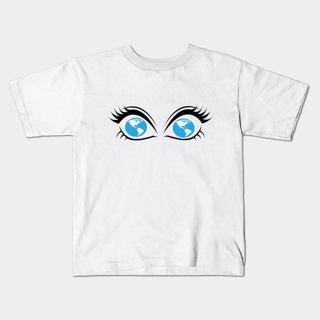 eyes Kids T-Shirt by Polli